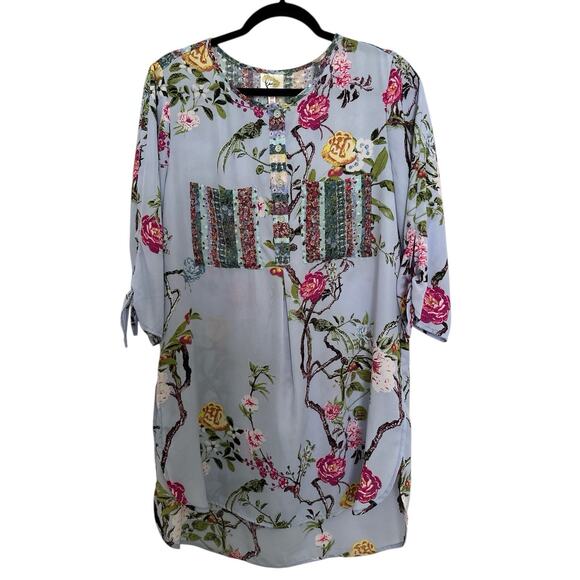 fig and flower Dresses & Skirts - Anthropologie Fig and Flower Dress Women's Large Floral Beach Cover up Sho SizeM